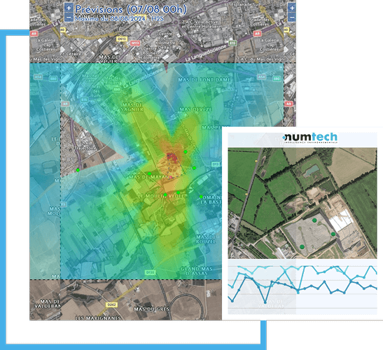 Visualisation cartographique des concentrations de polluants (ex. NO2, PM) – NUMTECH
